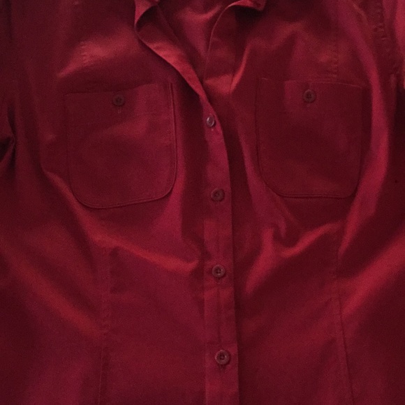 PINK ruby red size 16 fitted button down blouse - Picture 3 of 8